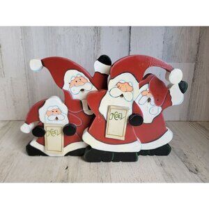 Vintage wooden santa caroler hanging sign Xmas home decor noel